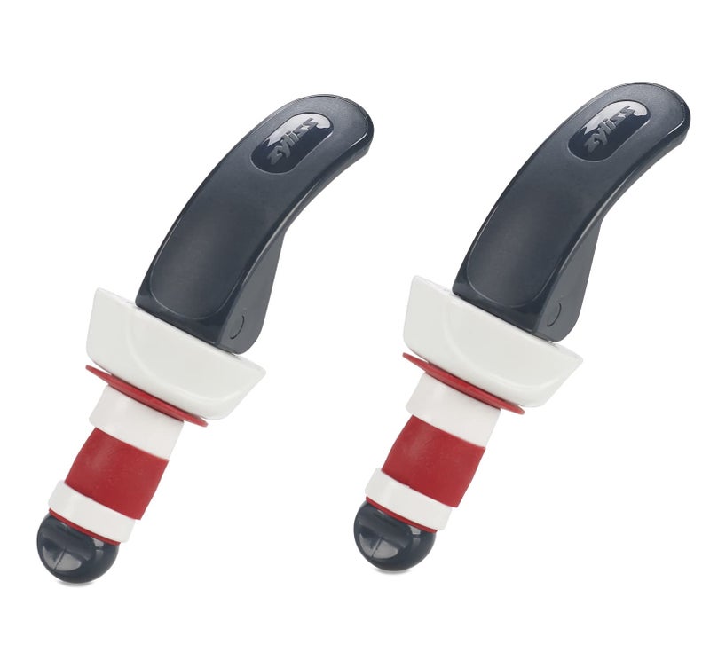Zyliss Easy Seal Bottle Stoppers â€“ Leak-Proof Wine and Champagne Stoppers with Long Easy-Lock Handle, Comfortable Grip, Airtight Seal, Modern Design in Gray and Red, Durable and Dishwasher Safe - Image 1